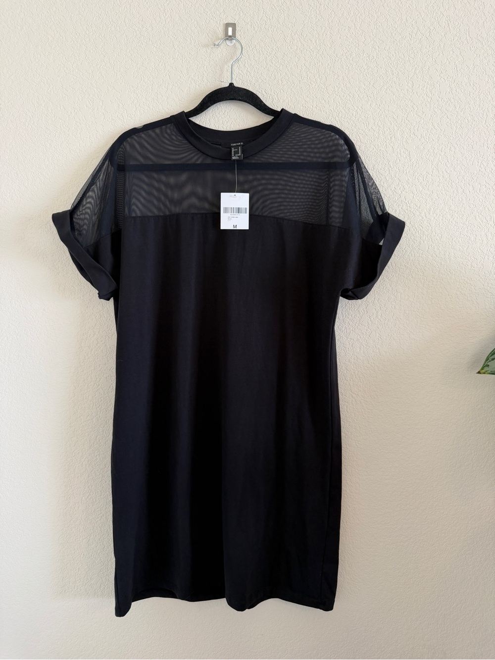 NWT F21 Goth Grunge Black Mesh Short Sleeve T-Shirt